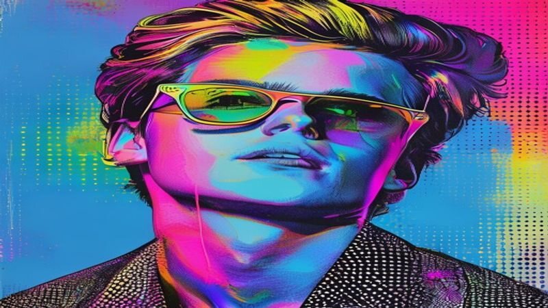 A pop-art portrait wearing glasses